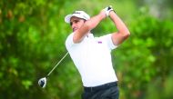 Qatar’s Jaham Jassim Al Kuwari in action during the Qatar Open Amateur Championship at the Doha Golf Club yesterday.