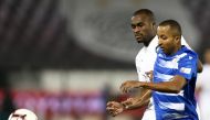 Al Sadd’s Abdulkarim Hassan vies for ball possession with an Al Khor player during the QNB Stars League match at the Al Sadd Stadium yesterday.