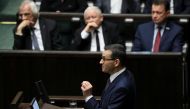 Polish Prime Minister Mateusz Morawiecki speaks during a parliamentary session in Warsaw, Poland, December 12, 2018. Agencja Gazeta/Slawomir Kaminski/Reuters