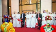Minister of Commerce and Industry H E Ali bin Ahmed Al Kuwari and other dignitaries during the ribbon-cutting ceremony of Mandarin Oriental Doha at Msheireb Downtown Doha.
