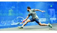 Qatar’s No. 2 ranked player Sayed Azlan Amjad in action in this file photo.