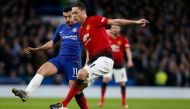 Chelsea's Spanish midfielder Pedro (L) vies with Manchester United's Serbian midfielder Nemanja Matic (R) during the English FA Cup fifth round football match between Chelsea and Manchester United at Stamford Bridge in London on February 18, 2019.   AFP /