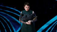 Olivia Colman accepts the Best Actress award for her role in 