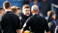 Tottenham manager Mauricio Pochettino remonstrates with referee Mike Dean after the match Action Images via Reuters/Carl Recine 