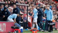 Manchester City's Kevin De Bruyne is substituted after sustaining an injury Action Images via Reuters/Matthew Childs 