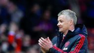 Manchester United interim manager Ole Gunnar Solskjaer applauds fans after the match. Reuters/Phil Noble