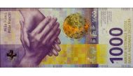 A close-up picture shows the new 1,000 franc banknote during a presentation of the Swiss National Bank (SNB) in Zurich, Switzerland March 5, 2019. Reuters/Arnd Wiegmann 