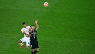 Manchester United's English forward Marcus Rashford (L) fights for the ball with Paris Saint-Germain's Brazilian defender Thiago Silva during the UEFA Champions League round of 16 second-leg football match between Paris Saint-Germain (PSG) and Manchester 