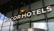 A picture taken at AccorHotels headquarters in Issy-les-Moulineaux near Paris on July 12, 2016, shows the logo of the French hotel operator. AFP/Eric Piermont