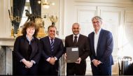 Qatar’s Ambassador to France, Sheikh Ali bin Jassim Al Thani (second left); CEO of QFC Authority, Yousuf Mohamed Al Jaida (second right); and other officials during the event.