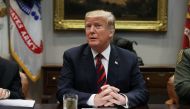 U.S. President Donald Trump speaks during a briefing on 
