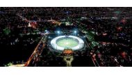 An aerial view of the National Stadium in Karachi during the Pakistan super League final on Sunday