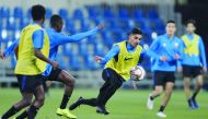 Qatar’s Under-23 players take part in a training session in Doha, ahead of the AFC Asian Cup 2020 qualifiers which will kick off at the Aspire Zone on Friday. 