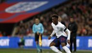 England's midfielder Callum Hudson-Odoi runs with the ball during the UEFA Euro 2020 Group A qualification football match between England and Czech Replublic at Wembley Stadium in London on March 22, 2019. AFP / Adrian DENNIS