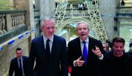 French Finance and Economy Minister Bruno Le Maire and Galeries Lafayette group Executive Chairman Philippe Houze visit the new Galeries Lafayette flaghip store on the Champs Elysees avenue in Paris, March 26, 2019. Reuters/Gonzalo Fuentes 