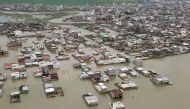 An aerial view of flood-hit areas in Golestan Province in northern Iran on March 21, 2019. Anadolu