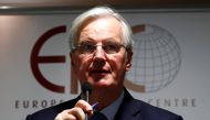 European Union Chief Brexit Negotiator Michel Barnier delivers a speech ahead of debate at the European Policy Centre think-tank in Brussels, Belgium April 2, 2019. REUTERS/Francois Lenoir