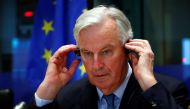 European Union Chief Brexit Negotiator Michel Barnier addresses the European Parliament Foreign Affairs Committee in Brussels, Belgium April 2, 2019. REUTERS/Francois Lenoir