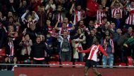 File Photo: Athletic Bilbao's Inaki Williams celebrates scoring their first goal REUTERS/Vincent West
