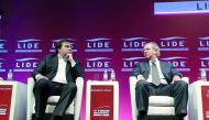 President of the Chamber of Deputies Rodrigo Maia and Brazil's Economy Minister Paulo Guedes are seen during a meeting of the LIDE (Businessmen Leaders Group) in Campos do Jordao, Brazil, April 5, 2019. Reuters/Amanda Perobelli