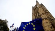 European Union flags are seen outside the Houses of Parliament, as uncertainty over Brexit continues, in London, Britain, April 9, 2019. REUTERS/Gonzalo Fuentes
 