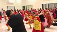 Dancers practicing for the event