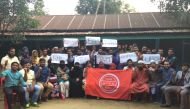 A file photo published on the iuf.org website, of workers protesting for the right to unionise