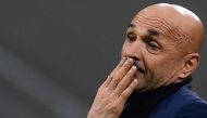 Inter Milan's head coach Luciano Spalletti gestures during the Italian Serie A football match Inter Milan vs Atalanta Bergamo on April 7, 2019 at the San Siro stadium in Milan. / AFP / Miguel MEDINA