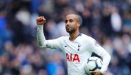 Tottenham's Lucas Moura celebrates with the match ball REUTERS/Eddie Keogh 