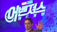 Robert Downey Jr. poses during Marvel Studios' 