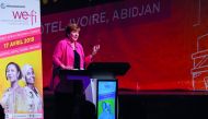 World Bank CEO Kristalina Georgieva speaks during the first Women Entrepreneurs Finance Initiative (We-Fi) West Africa Regional Summit to be held on April 17, 2019 in Abidjan. AFP/Issouf Sanogo

