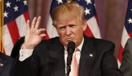 Donald Trump addresses a press conference following his victory in the Florida state primary on March 15, 2016 in West Palm Beach, Florida. AFP/Rhona Wise