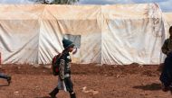 Students leave school after classes finish in the Shuhada Miskan refugee camp in Azaz region, Syria on April 8, 2019. Meryem Gökta? - Anadolu