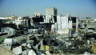 The site of an April 10 airstrike in Sanaa, Yemen.