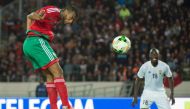 Ayoub el Kaabi, the star of the Morocco team that hosted and won the 2018 African Nations Championship, scores one of his nine goals in that tournament (AFP/Fadel Senna)