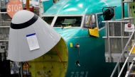 FILE PHOTO: The angle of attack sensor, at bottom center, is seen on a 737 Max aircraft at the Boeing factory in Renton, Washington, U.S., March 27, 2019. REUTERS/Lindsey Wasson