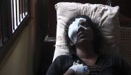  Anusha Kumari 43, wife of a St Sebastian's Church suicide blast victim Dulip Appuhami, 46, reacts as she cries in her house in Negombo on April 24, 2019.  AFP / Lakruwan Wanniarachchi  


