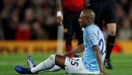 Manchester City's Fernandinho down injured, April 24, 2019. REUTERS/Phil Noble