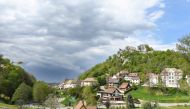 A general view taken on April 24, 2019 shows the village of Ferrette, eastern France. / AFP / SEBASTIEN BOZON
 