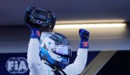 Mercedes' Valtteri Bottas celebrates winning the race REUTERS/Anton Vaganov