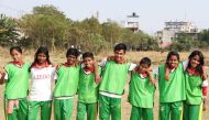 Children from LEEDO Foundation pose for a photo at a field in Dhaka, Bangladesh, February 18, 2019. Thomson Reuters Foundaion/ Naimul Karim