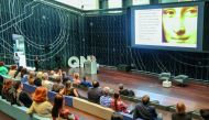 The visitors attending a lecture at QNL on ‘Leonardo da Vinci as Seen by his Contemporaries: Remarks about the Mona Lisa and Other Portraits’.