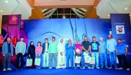 The winners with their prizes at the award ceremony. 
