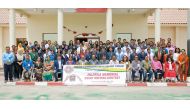 The participants at the Hajikka Memorial Essay Writing Contest 2019 pose for a photo.