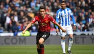 Manchester United's Spanish midfielder Ander Herrera runs with the ball during the English Premier League football match between Huddersfield Town and Manchester United at the John Smith's stadium in Huddersfield, northern England on May 5, 2019. AFP / Pa