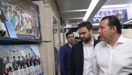 The new coach of Iran's national football team, Marc Wilmots, (R), during visit at the national team's camp in Tehran.  AFP / Iranian Football Federation