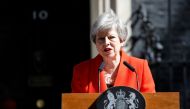 Britain's Prime Minister Theresa May announces her resignation outside 10 Downing street in central London on May 24, 2019. / AFP / Tolga AKMEN 