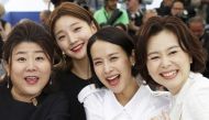 Cast members Chang Hyae-Jin, Cho Yeo-jeong, Lee Jung-Eun and Park So-Dam pose. REUTERS/Eric Gaillard