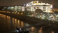 A rescue boat is seen on the Danube river after a tourist boat capsized in Budapest, Hungary, May 30, 2019. REUTERS/Bernadett Szabo