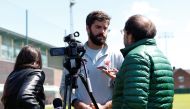 Liverpool's Alisson gives an interview Action Images via Reuters/Craig Brough